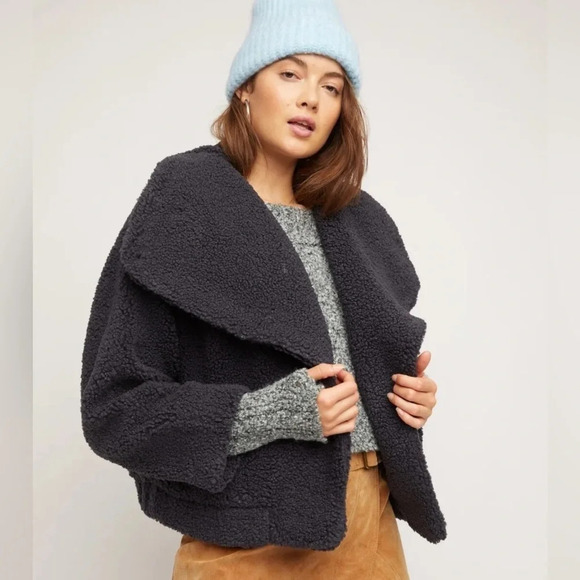 Free People Izzy Wrap Teddy Jacket Size Large - Picture 1 of 4